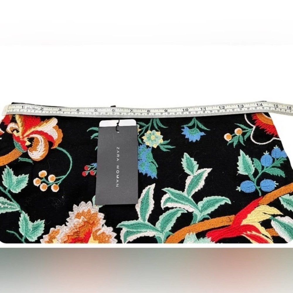 ZARA Woman Embroidered Pleated Hem Mini Skirt Size XS NWT - Picture 8 of 13